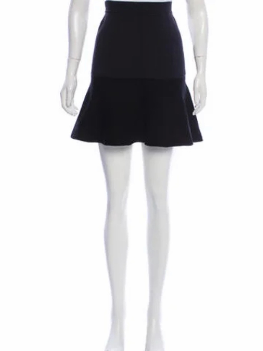 Balenciaga black cashmere nylon peplum flare hem mini skirt pull on skirt 34 S